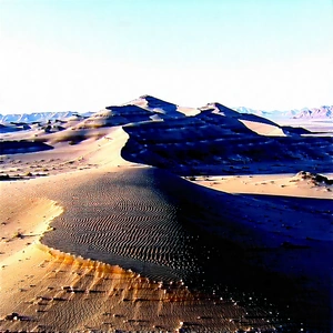 Nature Drone Photography: Clear Sky Over Desert With Large Sand
