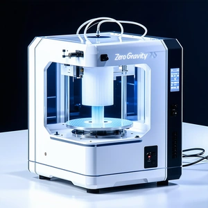 A White 3d Printer Is Sitting On A White Table
