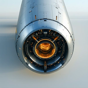 A Large Jet Engine Is Shown In A Close-up View