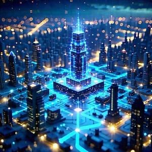 Tech Tilt-Shift Photography: Blockchain network visualization