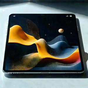 Tablet With Streaming Content With Black Yellow