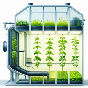 A Large, Modern Greenhouse Filled With Various Plants
