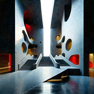 Futuristic Innovation Hub With Black White