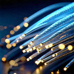 Close-up Of Fiber Optic Cables With Close-up Group