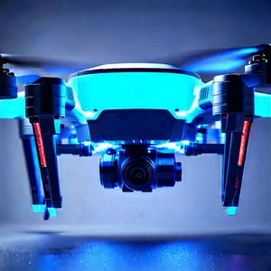 Drone With Glowing Screen With Blue Drone