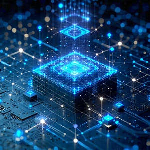 Tech Lithograph: Blockchain network visualization