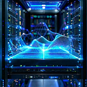 Server rack with data streams