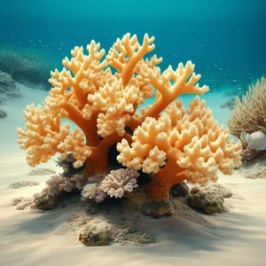 Nature Product Photography: Coral Reef In Dry Season With Beautiful Coral