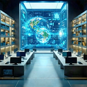 Educational Technology In Research Center With Image, There