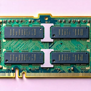 Tech Pastel Drawing: Close-up of memory module