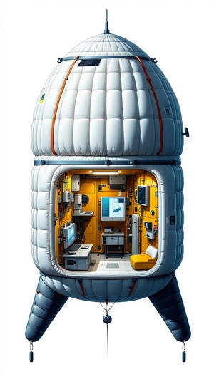 A White And Orange Space Shuttle Is Shown In A Computer-generated Image