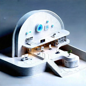 Futuristic Tech Startup Office With White, Futuristic