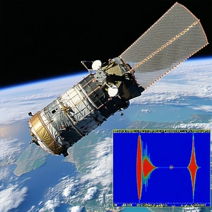 A Spacecraft, Possibly A Satellite, Flying Through The Sky
