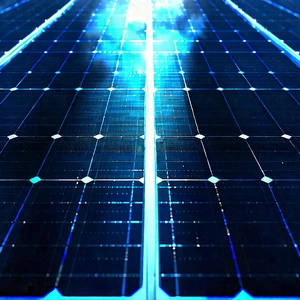 Solar panel with blue light (glow:1.35)