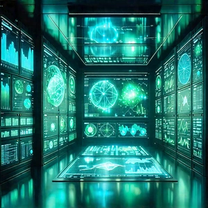 Healthcare Technology In Research Center With Futuristic Room