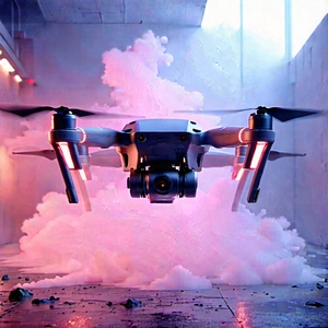 Drone With Streaming Content With Drone Flying