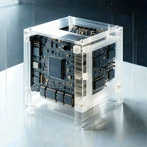 Tech Professional Photography: Quantum computer with laser scanning