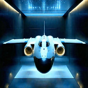 Aerospace Technology In Research Center With Large Silver