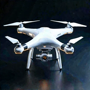 Drone With Data Visualization With White Drone