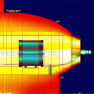 A Yellow And Blue Object Is Shown In A Blue Background