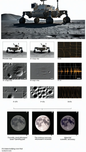 The Image Is A Series Of Pictures Showing The Process Of Landing A Spacecraft On The Moon
