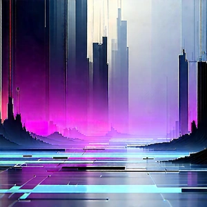 Futuristic Digital Workspace With Futuristic Cityscape
