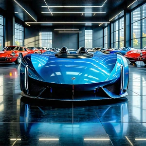 Tech Landscape Photography: Automotive Technology In Tech Office With Image, There