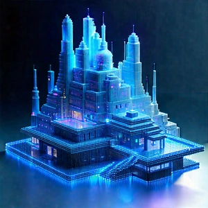 Digital Transformation Visualization With Blue White
