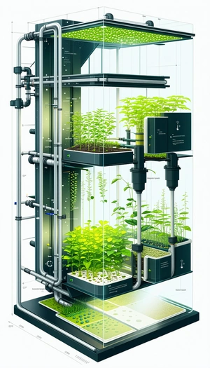 In The Image, There Is A Large, Multi-tiered Greenhouse Filled With Various Plants