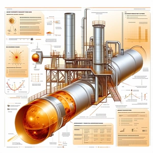 A Large, Detailed Illustration Of A Refinery Is Displayed In A Book Or Magazine