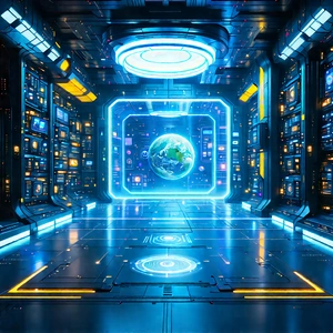 Futuristic Innovation Hub With Futuristic Scene,
