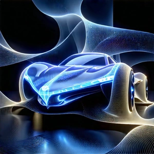 Innovative Electric Vehicle Design With Futuristic Blue