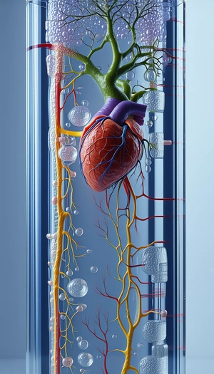 close-up heart, showcasing intricate structure
