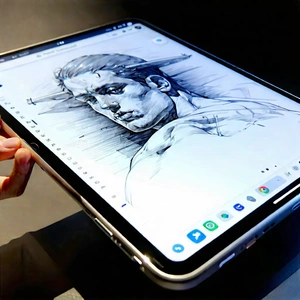 Tech Etching: Tablet with user interface