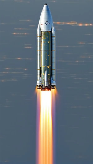 A Rocket Is Seen In The Sky, With Its Tail End Visible
