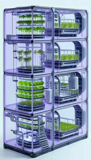 In The Image, There Is A Large, Multi-layered Structure Filled With Various Plants