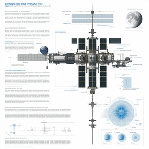 A Large Spacecraft Is Shown In A Diagram, With Various Parts Labeled