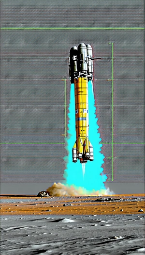 A Rocket Is Shown In The Image, With Its Booster Rocket Attached