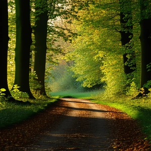 Nature Editorial Photography: Path through autumn woodland