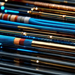 Close-up Of Fiber Optic Cables With Collection Various