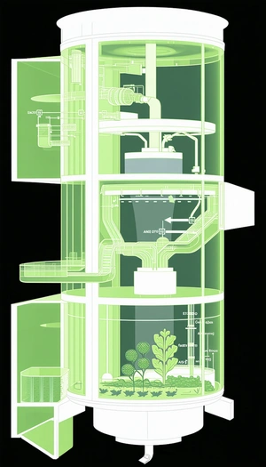 A Green And White Diagram Shows A Plant With A Green Stem And A Leaf
