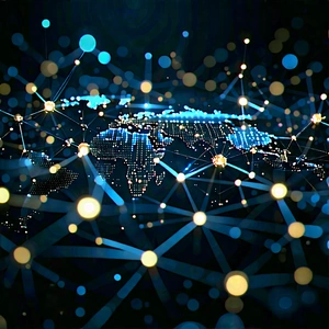 Blockchain Network Visualization With Blue White