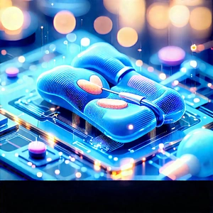 Innovative Medical Technology Design With Blue Heart-shaped