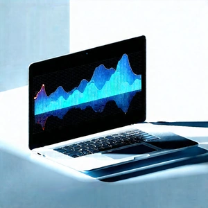 Laptop With Data Visualization With Laptop Computer