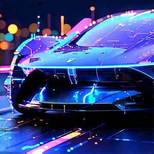 Innovative Electric Vehicle Design With Blue Sports