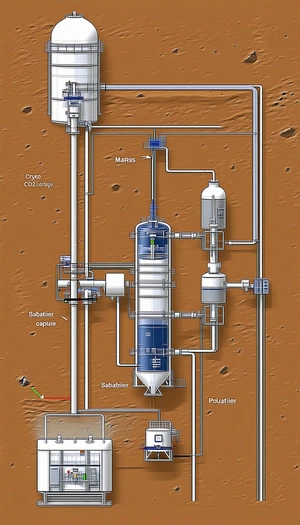 A Large Industrial Machine Is Shown In A Drawing, With A Lot Of Pipes And Tubes Connected To It