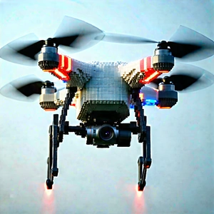 Drone With Digital Artwork With Small Drone