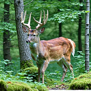 Nature Isometric Design: Deer In Natural Habitat With Deer Standing