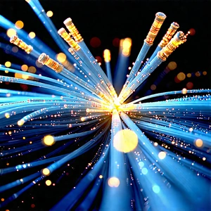 Close-up Of Fiber Optic Cables With Close-up Blue