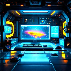 Futuristic tech startup office